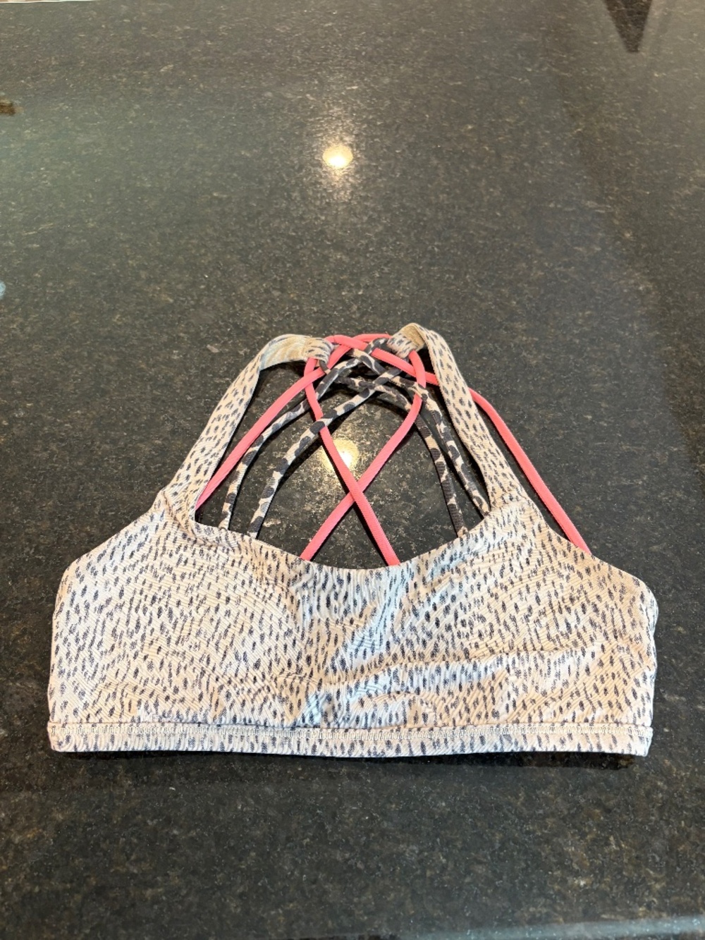 Lululemon Free To Be Wild Strappy Bra Dottie Dash / Grapefruit Sz 4